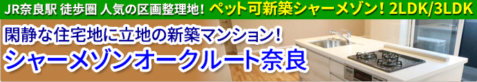 JR奈良駅 徒歩13分 新築シャーメゾン賃貸「シャーメゾンオークルート奈良」2LDK/3LDK