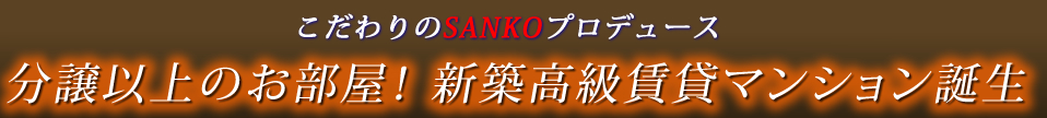 ハイグレード新築賃貸マンション