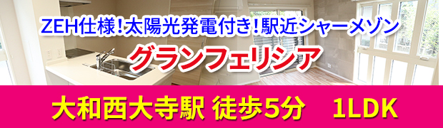 大和西大寺駅 徒歩5分 新築シャーメゾン賃貸「グランフェリシア」1LDK